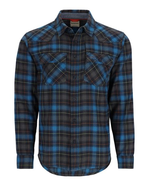 Simms Santee Flannel Black/Brown/Blue Panel Ombre